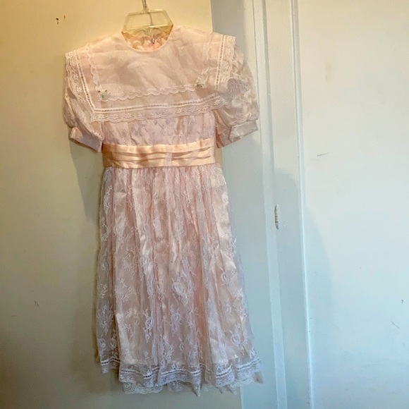 Guinne Sax Other - Girls' Pink Lace Formal Dress with Satin Sash
